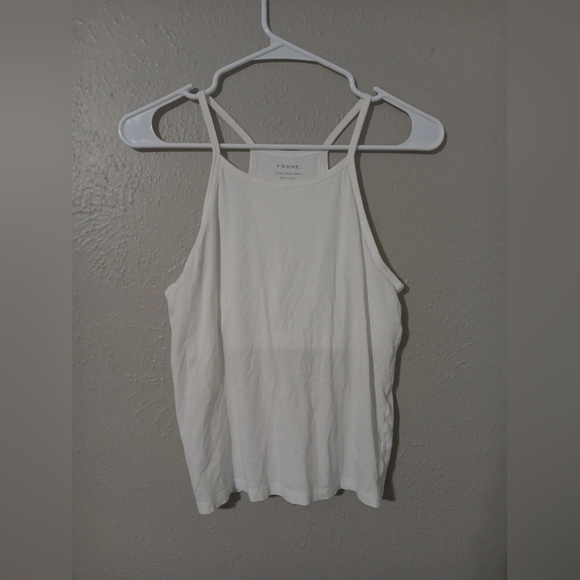 Frame Denim White Sleeveless Backless Tank Top 100% Prime Cotton Organic - Picture 3 of 5